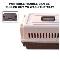 Paw Essentials 19" Pet Dog Cat Aviation Airline Travel Cage / Pet Carrier (Coffee)