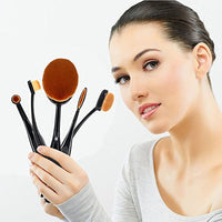 Urban Escape 10-Piece Soft Oval Toothbrush Makeup Brush Set Foundation Brushes