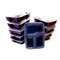 Green Earth 35oz 3-Compartment Meal Prep Food Storage Containers with Lids - 10 Pack