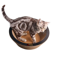 Paw Essentials MJ041 14.2" Bowl-shaped Cardboard Cat Scratcher with Catnip