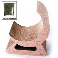 Paw Essentials MJ011 Moon Shaped Cardboard Cat Scratcher with Catnip