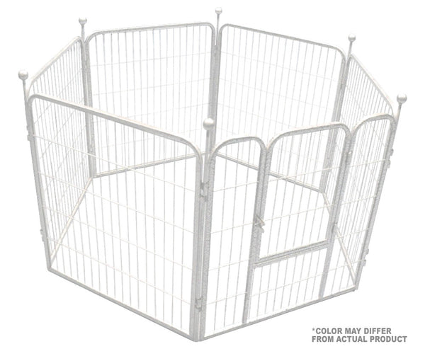 Paw Essentials 6-Panel Portable Pet Exercise Play Pen with Door (2 Color Options)