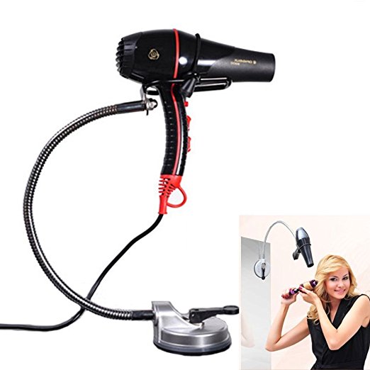 Urban Escape Rolling Hands Free Hair Dryer Holder, Adjustable Stand with Easy Instant Mount