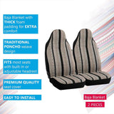 WOW AUTO Baja Blanket Bucket Seat Cover for Car, Truck, Van, SUV - Airbag Compatible (2PCS)
