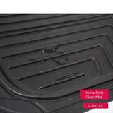 WOW AUTO Rubber Floor Mats - 100% Odorless & All Weather Heavy Duty (4-piece) 02