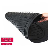 WOW AUTO Rubber Floor Mats - 100% Odorless & All Weather Heavy Duty (4-piece) 02