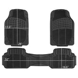 WOW AUTO Universal Rubber Floor Mats for Car, SUV, Van & Trucks (3-piece, black)