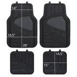 WOW AUTO Universal Rubber Floor Mats for Car, SUV, Van & Trucks (4-piece, black grey)