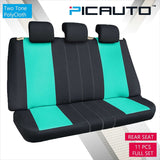 WOW AUTO Car Seat Covers Set for Auto, Truck, Van, SUV - PolyCloth, Airbag Compatible (Mint Green)