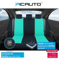 WOW AUTO Car Seat Covers Set for Auto, Truck, Van, SUV - PolyCloth, Airbag Compatible (Mint Green)