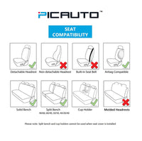 WOW AUTO Universal Fit Full Set Mesh and Leather Car Seat Cover (Red)