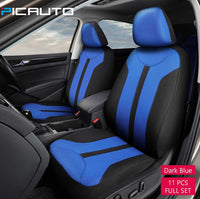 WOW AUTO Universal Fit Full Set Mesh Fabric Car Seat Cover (Dark Blue)