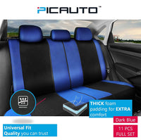 WOW AUTO Universal Fit Full Set Mesh Fabric Car Seat Cover (Dark Blue)