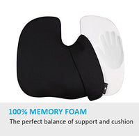 WOW AUTO Memory Foam Seat Cushion Pillow - Relieve Back Tailbone and Sciatica Pain