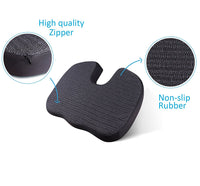 WOW AUTO Memory Foam Seat Cushion Pillow - Relieve Back Tailbone and Sciatica Pain