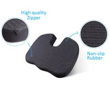 WOW AUTO Memory Foam Seat Cushion Pillow - Relieve Back Tailbone and Sciatica Pain