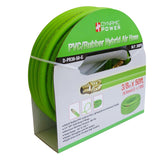 Dynamic Power PVC/Rubber Hybrid Air Hose 3/8-Inch by 50-Feet, 1/4-Inch MNPT Brass Ends (Green)