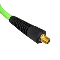 Dynamic Power PVC/Rubber Hybrid Air Hose 3/8-Inch by 50-Feet, 1/4-Inch MNPT Brass Ends (Green)