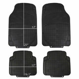 WOW AUTO Rubber Floor Mats - 100% Odorless & All Weather Heavy Duty (4-piece,black) 03