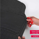 WOW AUTO Rubber Floor Mats - 100% Odorless & All Weather Heavy Duty (4-piece,black) 03