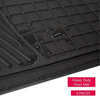 WOW AUTO Rubber Floor Mats - 100% Odorless & All Weather Heavy Duty (4-piece,black) 03