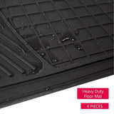 WOW AUTO Rubber Floor Mats - 100% Odorless & All Weather Heavy Duty (4-piece,black) 03