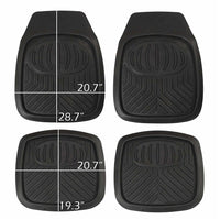 WOW AUTO Heavy Duty Rubber Deep Tray Floor Mats - 100% Odorless & All Weather (4-piece, black) 01D