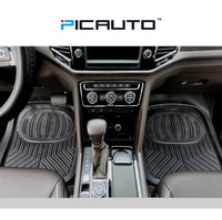WOW AUTO Heavy Duty Rubber Deep Tray Floor Mats - 100% Odorless & All Weather (4-piece, black) 01D