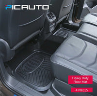 WOW AUTO Heavy Duty Rubber Deep Tray Floor Mats - 100% Odorless & All Weather (4-piece, black) 01D