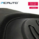 WOW AUTO Heavy Duty Rubber Deep Tray Floor Mats - 100% Odorless & All Weather (4-piece, black) 01D