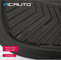 WOW AUTO Heavy Duty Rubber Deep Tray Floor Mats - 100% Odorless & All Weather (4-piece, black) 01D