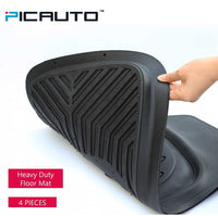 WOW AUTO Heavy Duty Rubber Deep Tray Floor Mats - 100% Odorless & All Weather (4-piece, black) 01D