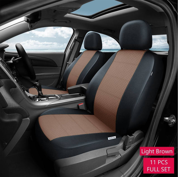 WowAuto Car Seat Covers for Auto, Truck, Van, SUV - PU Leather, Airbag Compatible, Universal Fit