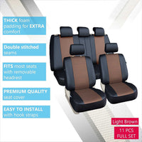 WowAuto Car Seat Covers for Auto, Truck, Van, SUV - PU Leather, Airbag Compatible, Universal Fit