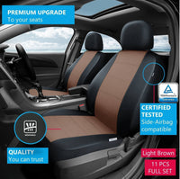 WowAuto Car Seat Covers for Auto, Truck, Van, SUV - PU Leather, Airbag Compatible, Universal Fit