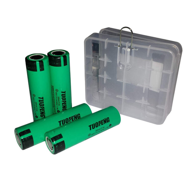 MWGears Universal 18650 Battery 3000mAh Rechargeable Flat Top Batteries 3.7V (4 Pack) for Vapes