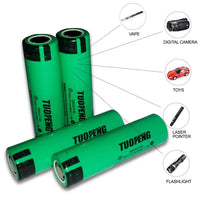 MWGears Universal 18650 Battery 3000mAh Rechargeable Flat Top Batteries 3.7V (4 Pack) for Vapes