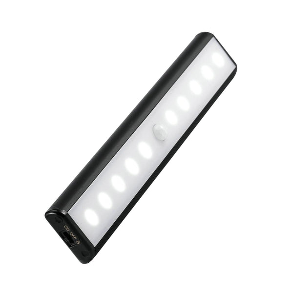 MWGEARS 10 LED Super Bright Wireless Motion Sensor LED Light Bar, Rechargeable, Silver