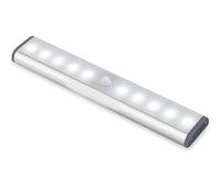 MWGEARS 10 LED Super Bright Wireless Motion Sensor LED Light Bar, Rechargeable, Silver