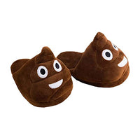 Poop Emoji Plush Indoor Slippers, Anti-Slip, Adult Unisex (5-9)
