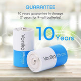 VONIKO Ultra Alkaline Batteries Size D 8-Pack 10 Year Shelf, Leakproof