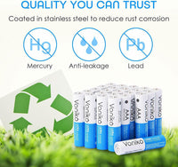 VONIKO Ultra Alkaline Batteries Size AAA, 10 Year Shelf, Leakproof