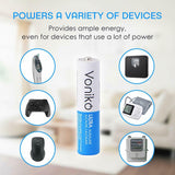 VONIKO Ultra Alkaline Batteries Size AAA, 10 Year Shelf, Leakproof