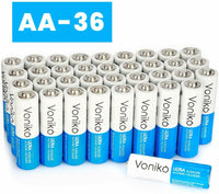 VONIKO Ultra Alkaline Batteries Size AA, 10 Year Shelf, Leakproof