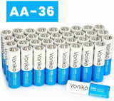 VONIKO Ultra Alkaline Batteries Size AA, 10 Year Shelf, Leakproof