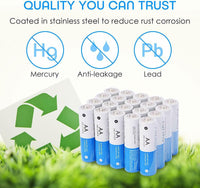 VONIKO Ultra Alkaline Batteries Size AA, 10 Year Shelf, Leakproof