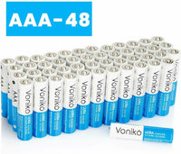 VONIKO Ultra Alkaline Batteries Size AAA, 10 Year Shelf, Leakproof