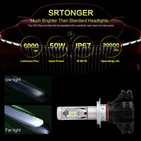 PLW X3 Auto Led Headlight 2 Pack Lighting System, H7 6500K, IP67, 360 Degree Adjustable Socket and Efficient Turbine Cooling System