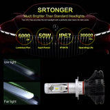 PLW X3 Auto Led Headlight 2 Pack Lighting System, H7 6500K, IP67, 360 Degree Adjustable Socket and Efficient Turbine Cooling System