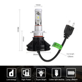 PLW X3 Auto Led Headlight 2 Pack Lighting System, H7 6500K, IP67, 360 Degree Adjustable Socket and Efficient Turbine Cooling System